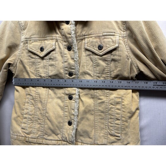 Aeropostale Corduroy Jacket Tan Sherpa Trim Medium Womens - Picture 8 of 8